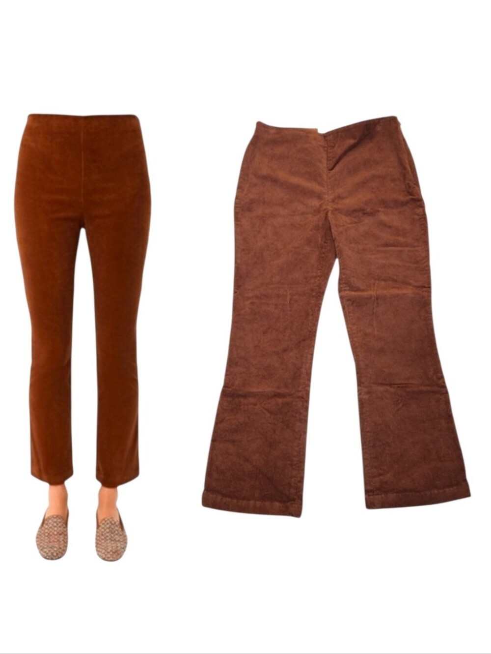 Tuckernuck Ashford Saddle Corduroy Cropped Kick Flare Elastic Waist Pants Large